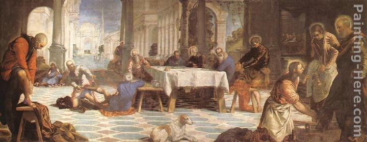 Jacopo Robusti Tintoretto Christ washing the feet of His Disciples